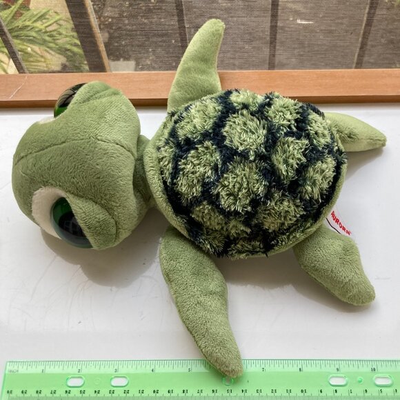 Vintage Aurora Green Sea Turtle Plush Stuffed Animal Plush Big Eyes Cute 10" - Picture 12 of 12